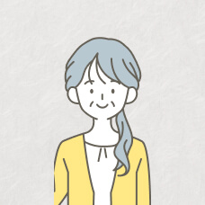 50代女性を表す、手書きの柔らかい雰囲気のイラスト。